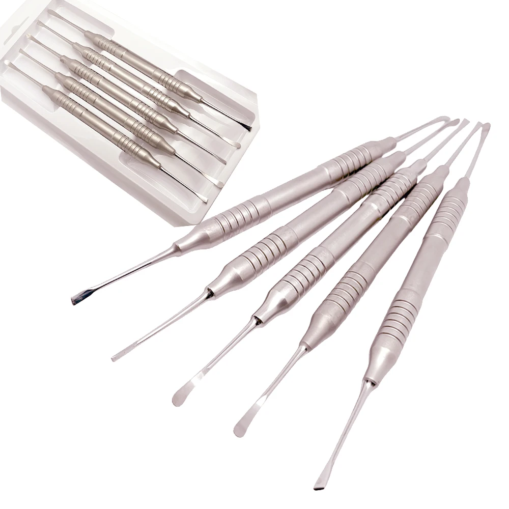 5Pcs Dental Periodontal Instrument Set - Double-Ended Implant Periosteal Separators for Dental Surgery & Implantology