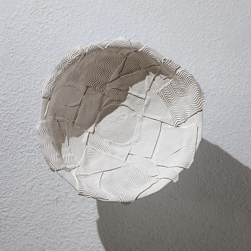 

Handmade high-footed ceramic fruit plate ornament Zen-style living room wine cabinet creative decoration handicrafts high-end mo