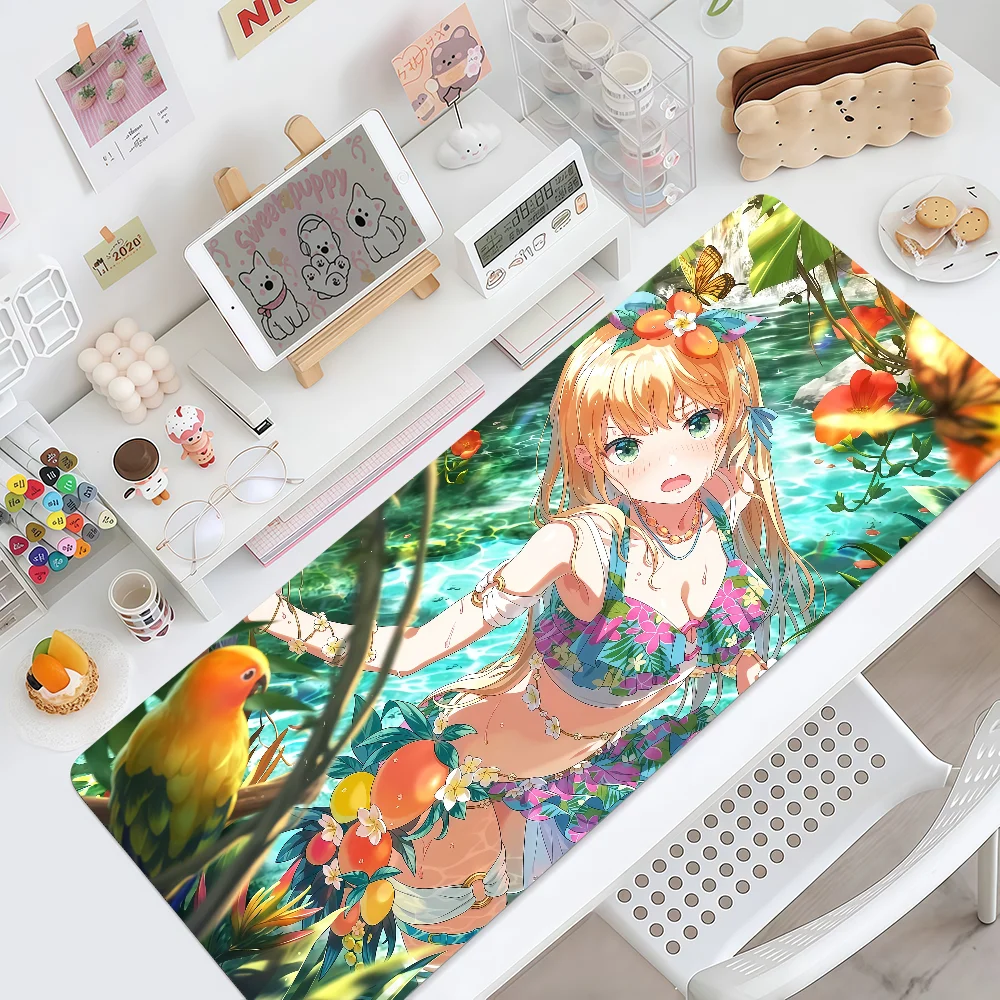 Kawaii Rei Ichinose Mauspad Groß Rutschfest mit Randversiegelung Desktop-Computer-Schreibtischunterlage Tastatur-Schreibunterlage Büro Gamer Student