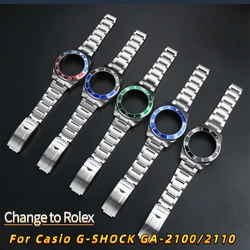 Top quality Metal Bezel Strap For Casio G-Shock GA2100 GA2110 Watchband GA-2100 GA-2110 Modified Rolex Stainless Case Bracelet