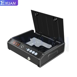 EXUAN Gun Safe Fingerprint Handgun Safe Box Pistol Ammunition Safe for Guns and Secret Vault Deposit Biometric Gun Safe Boxes