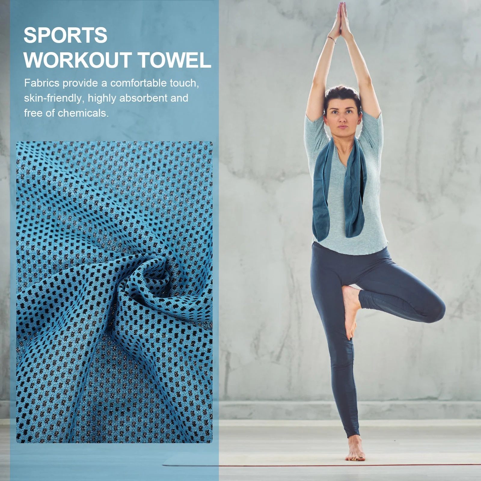 

2 set Quick drying Ice sensing Towel 30x90cm Portable Fast Bath Gym Travel Towels for Women Yoga Sweat Absorbing