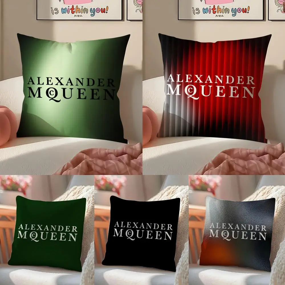 Funda de cojín Alexander McQueen, funda minimalista de lino, decoración suave para sofá, sala de estar