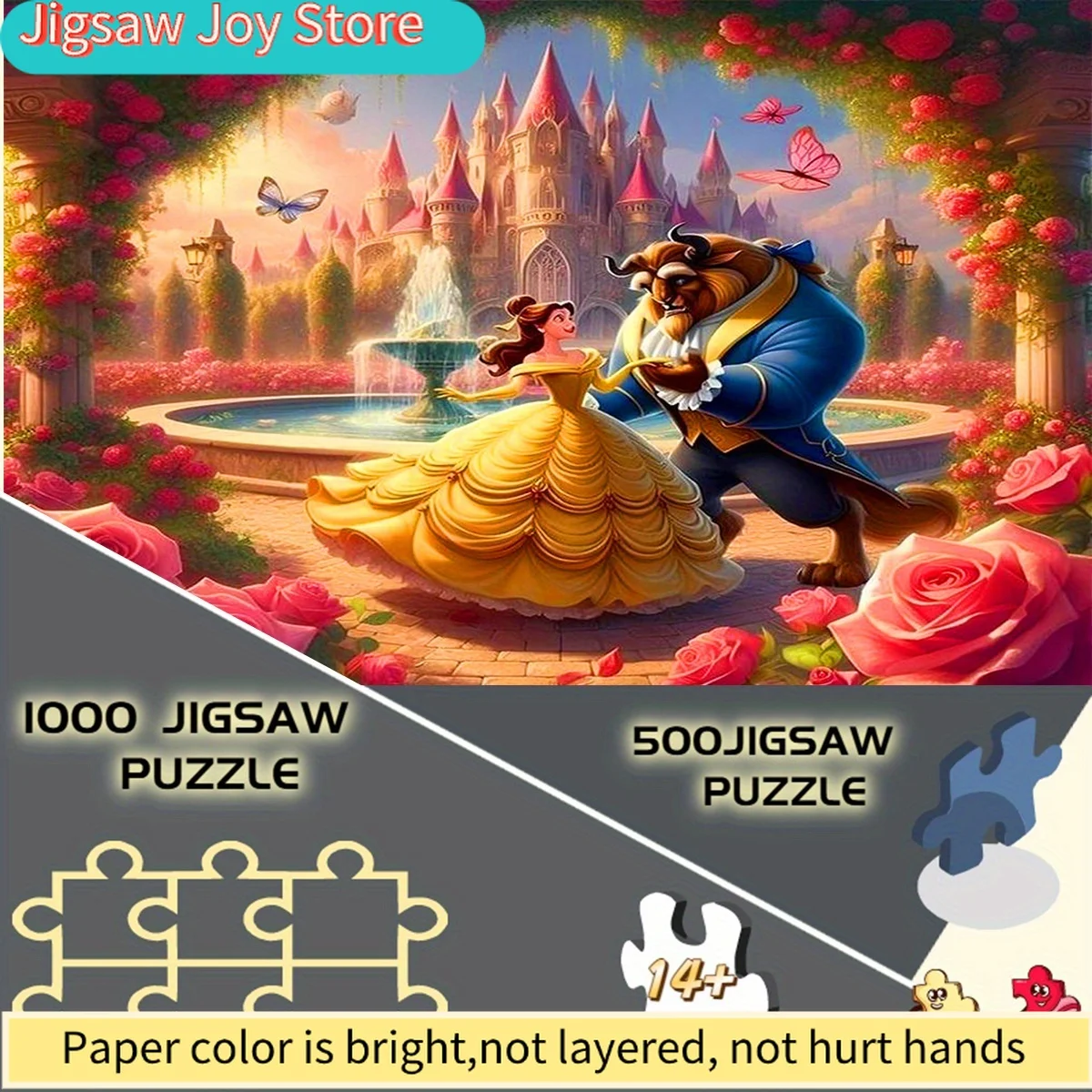 

Disney/Disney , Paper Puzzle, DIY Puzzle, Beauty and Beast Castle Garden Romantic Dance Suitable for: Family Puzzle, Casual En