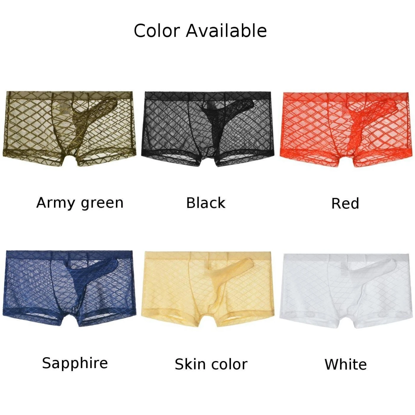 Boxer en Maille Transparente pour Homme, Sous-Vêtement Masculin, Culotte Masculine pour le Confort et le Style, observateur et Sexy