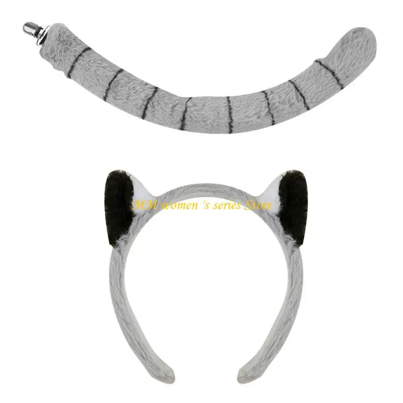 Q39C Monkey Kostüm Affen Ohrstirnband Heck Bowtie Handschuh und Rock für Kinder Cosplay