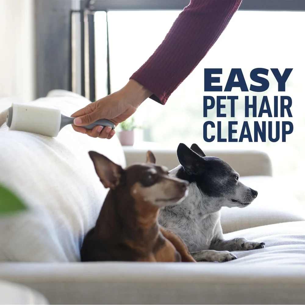 Lint Roller 95 Sheets Ergonomic Handle Quick Pick-Up Clothes Pet Hair Furniture Easy-Tear Adhesive Sheets Everyday Use