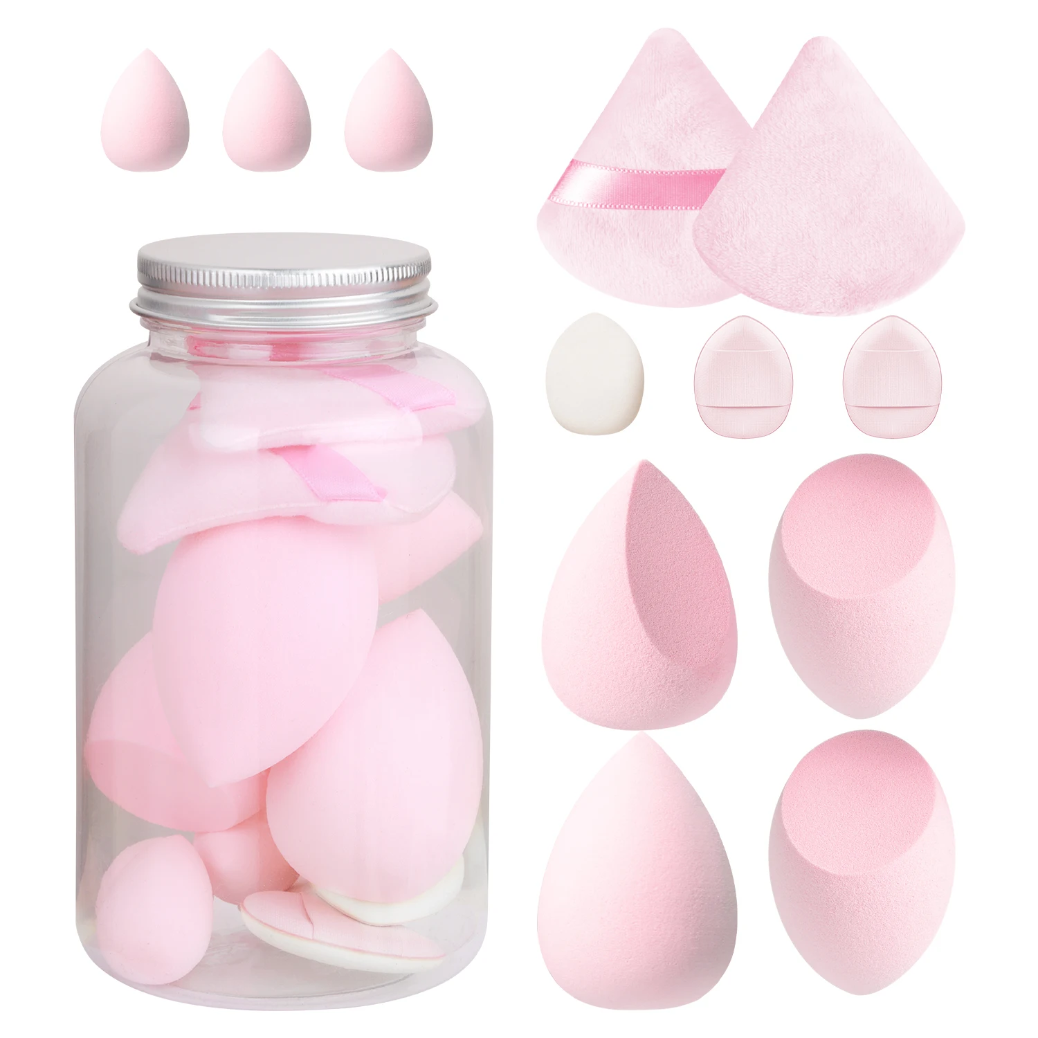 Maquillage oeuf poudre bouffée ensemble de 12 gouttelettes d'eau ne pas manger poudre maquillage oeuf maquillage éponge oeuf Air coussin poudre bouffée maquillage aussi