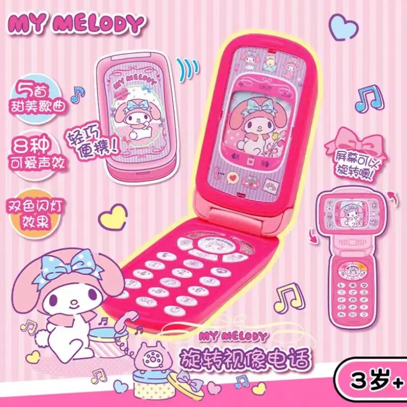 Hello Kitty Simulação Telefone Melodia Música Rotativa Vídeo Telefone 58025 Brinquedo de menina de desenho animado fofo