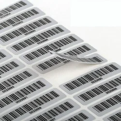 Personalized Asset Tags Pre-Printed with Barcode Code39 Laebles Matte Silver PET No Duplication Number No Fading Size 2