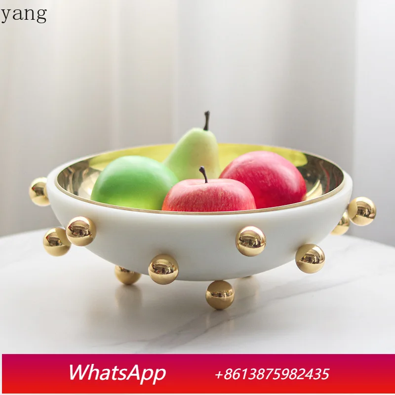 CX art beads decorative fruit plate ornament sample room coffee table hotel sales office double-layer fruit bowl ornament