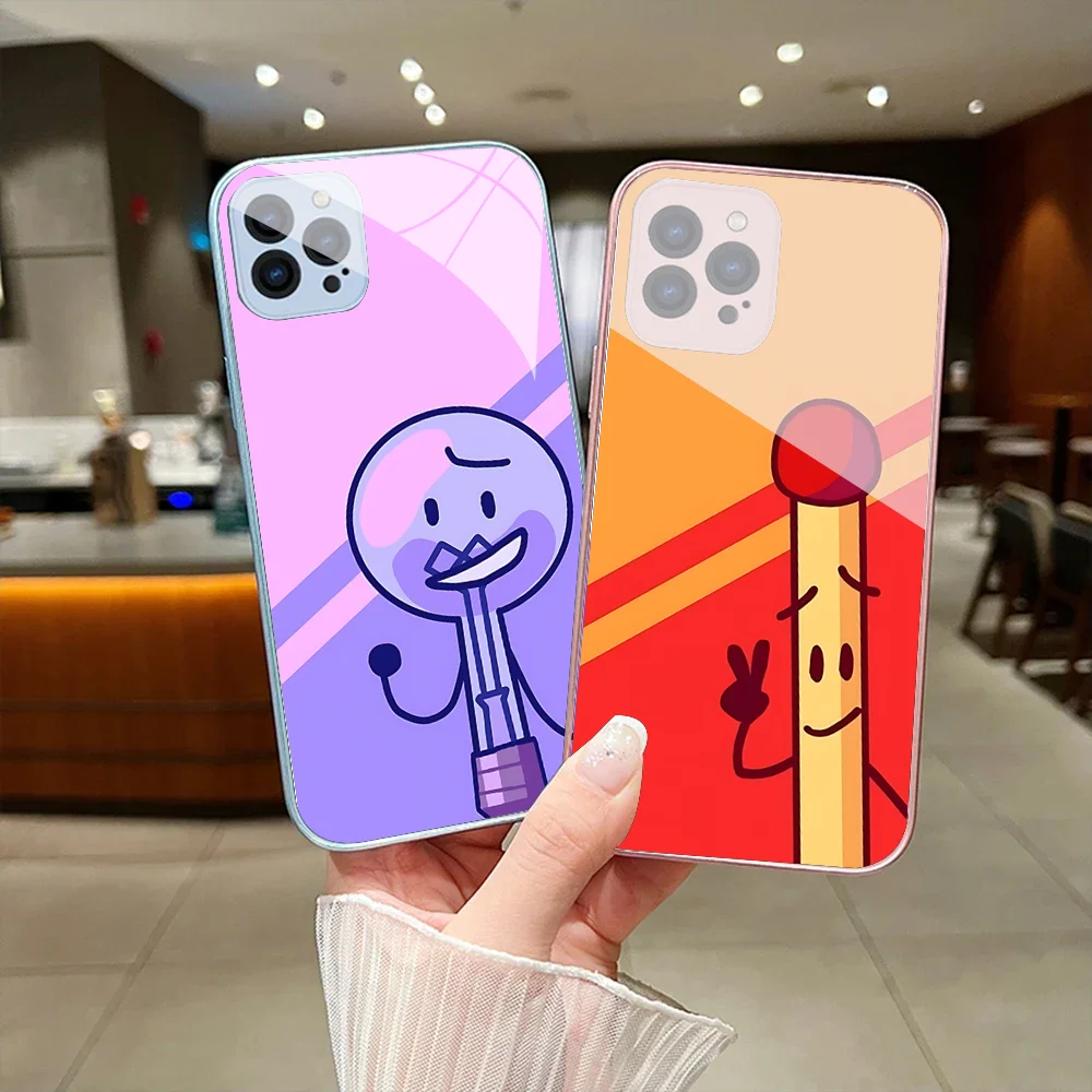 Bfdi Battle For Dream Island Phone Case For IPhone 15 14 13 12 Mini 11 Pro Max X XS XR 6 7 8 SE Plus Glass Hard Cover