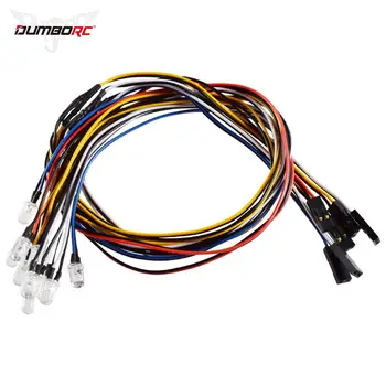 DUMBORC DC ปกติ LED ชุดใช้งานร่วมกับ XDC ตัวรับสัญญาณ 5 มม.ลูกปัดโคมไฟเส้นผ่านศูนย์กลาง 12 LED RC ระบบสําหรับ Drift บนแผนที่ RC รถ
