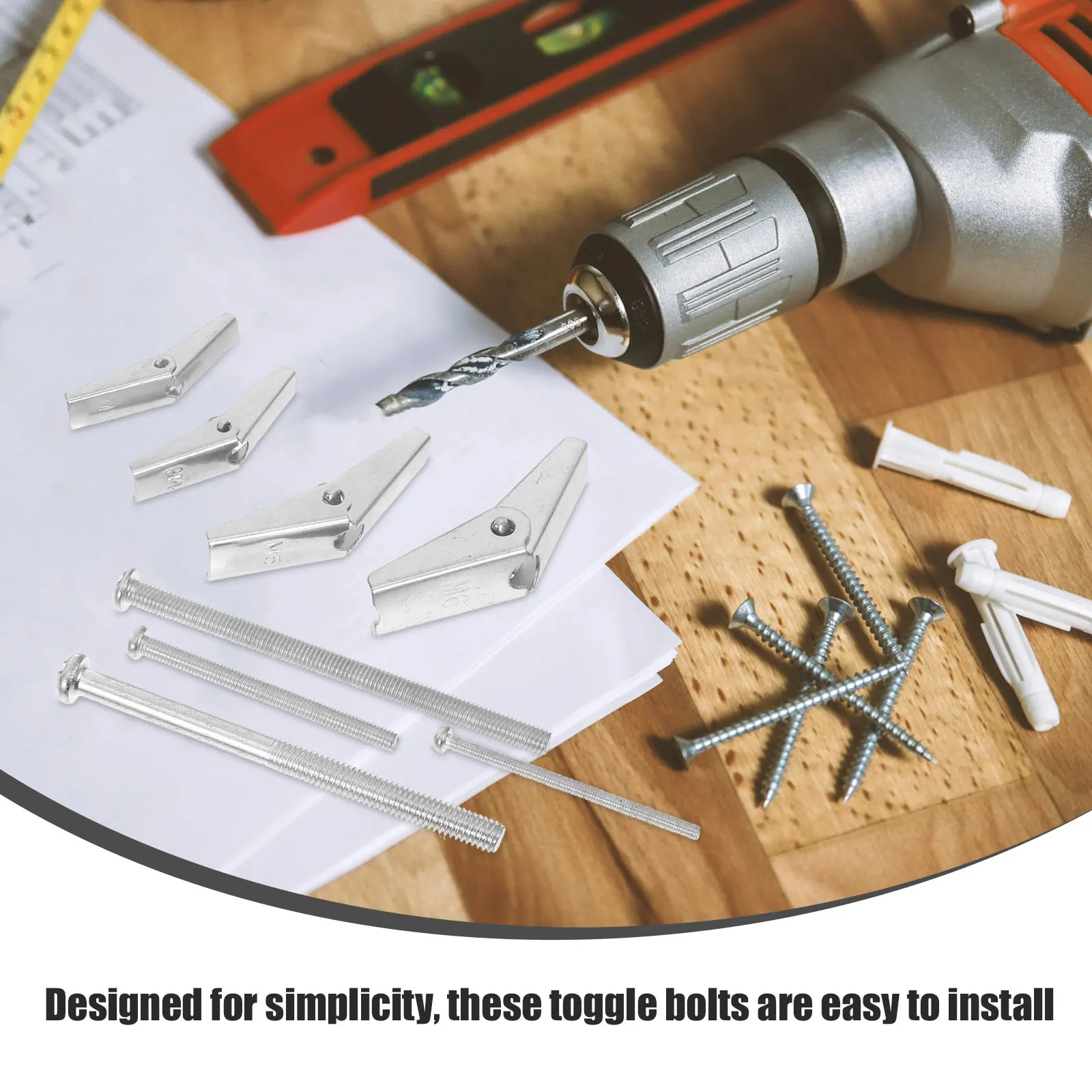 32Pcs Metal Toggle Bolt Set with Wing Nuts Versatile Drywall Anchors for Cabinets Shelves Mirrors Reliable Sheet Rock Screws