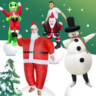 Riding Santa Claus Inflatable Clothes Christmas Dressing Set Riding Mount Props Performance Clothes Funny Doll Clothes