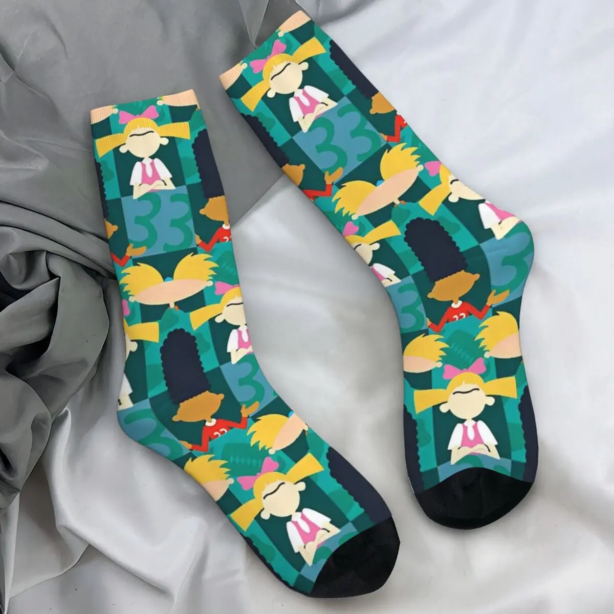 Women Men Socks Hey Arnold Stockings Autumn Gothic Comfortable Socks Custom Skateboard Anti-Slip Socks