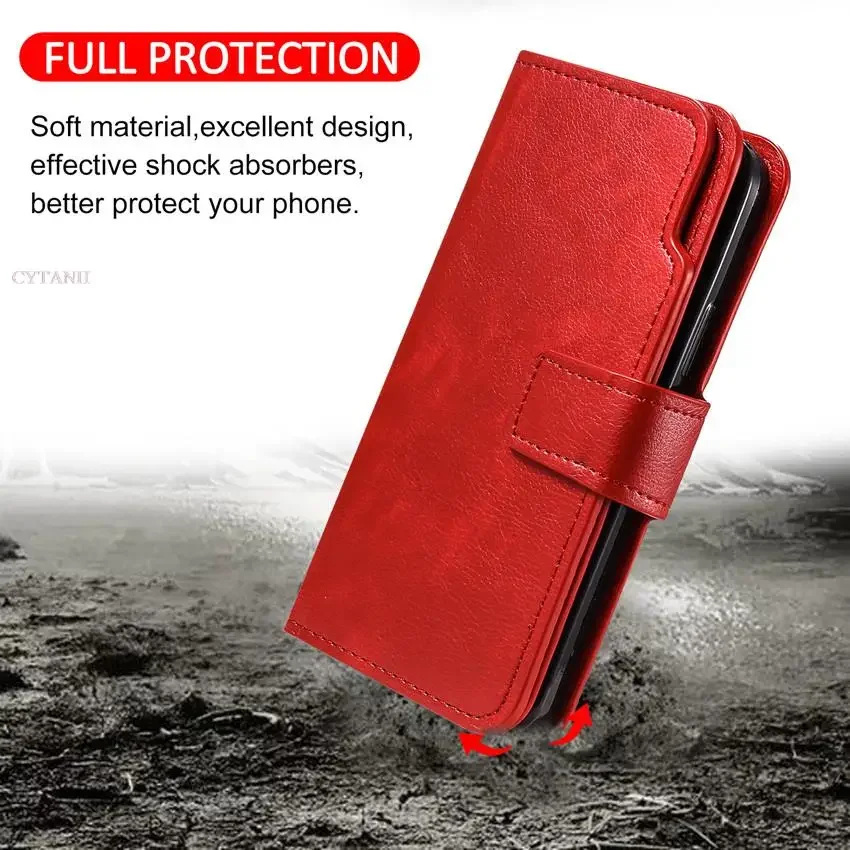 Leder Neun Karten Brieftasche Fall Für Samsung Galaxy S24 Ultra S23 FE S22 S20 S21 Plus S10 S9 S8 Plus Hinweis 20 Telefon Abdeckung – Detail 10