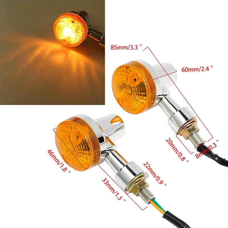 Universal Motorcycle Turn Signal Lights Motorbike Indicators Lamp Flasher Amber Accessories For Honda Harley Scooter Rear Light