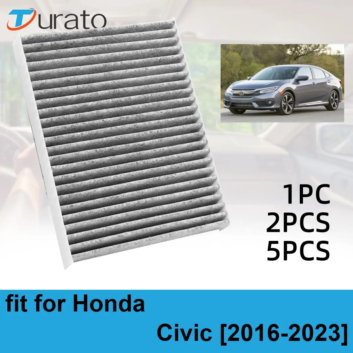 Car Cabin Air Filter Auto Climate Control Gases Replace Accessories Pollen For Honda Civic 2016-2023 CF11182 80291-TF0-E01