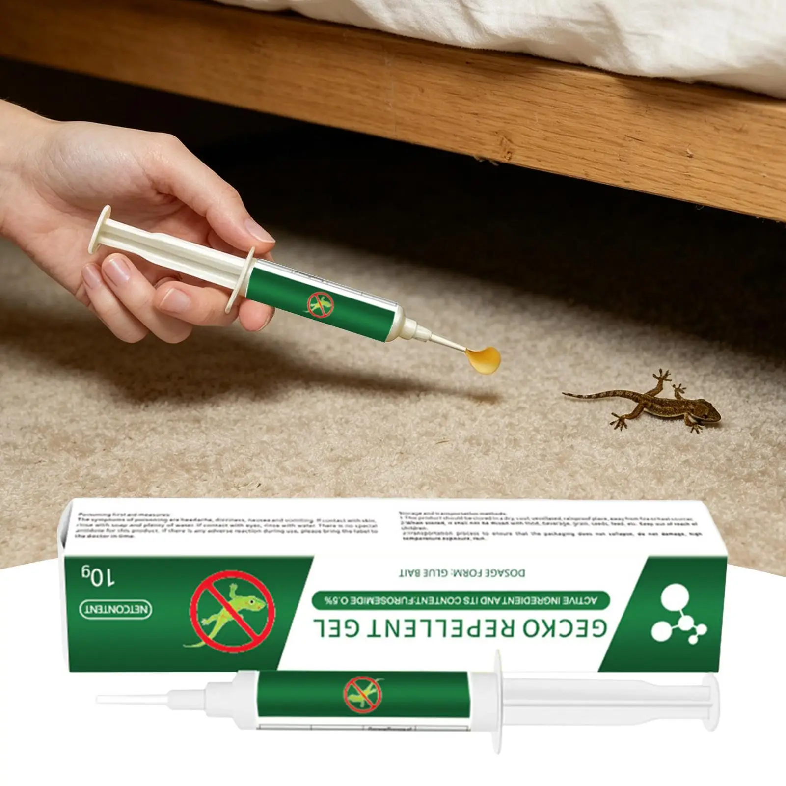 10g Gel Gnat Traps Gecko Traps For Outdoors With Piston Safe Gecko Bait Gel For Camping Home Wall Toilet Garage Balcony Basement