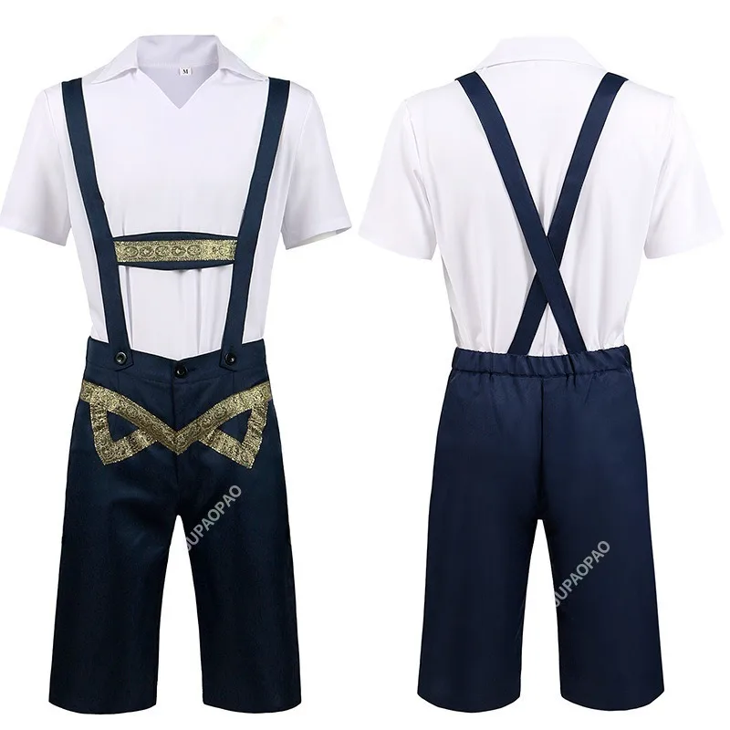 Halloween Christmas Men's Beer Festival Beer Costume Top and Strap Shorts Role Playing Costume Party Hotel Role Playing Carnival