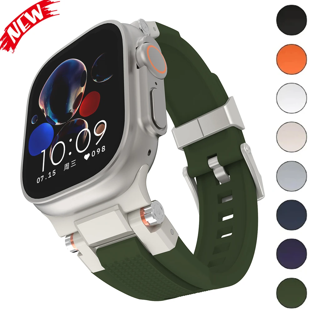 Correa de Silicona para Apple Watch Ultra 49mm 46 45 44 42, Correa Mecha Bump Point para iWatch Series 11 10 9 8 7 SE, Accesorios para Pulsera