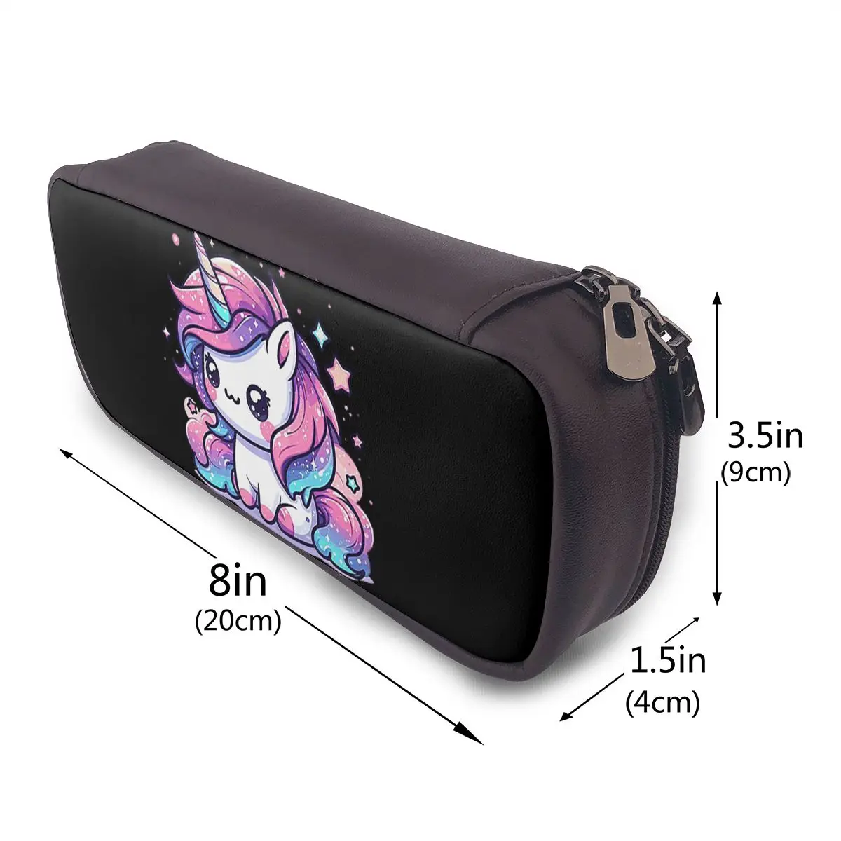 Sparkle Unicorn Magic Leather Pencil Case for Kids Gifts Pen Box Pencil Bag Stationery Supplies Pen Holder Bag
