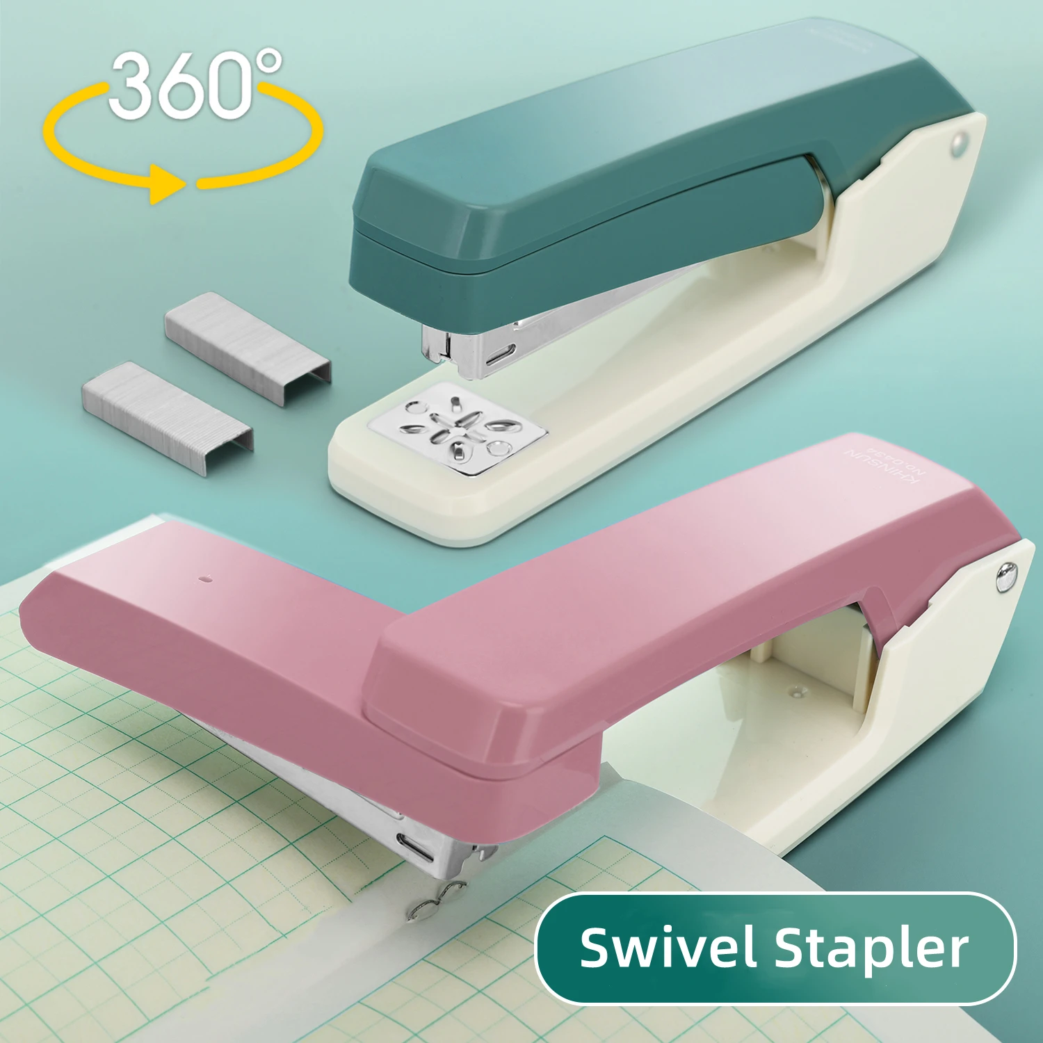 

24/6 Staples Durable Stapler Swivel Stapler Manual Office Paper Binding Tool Stapling Machine