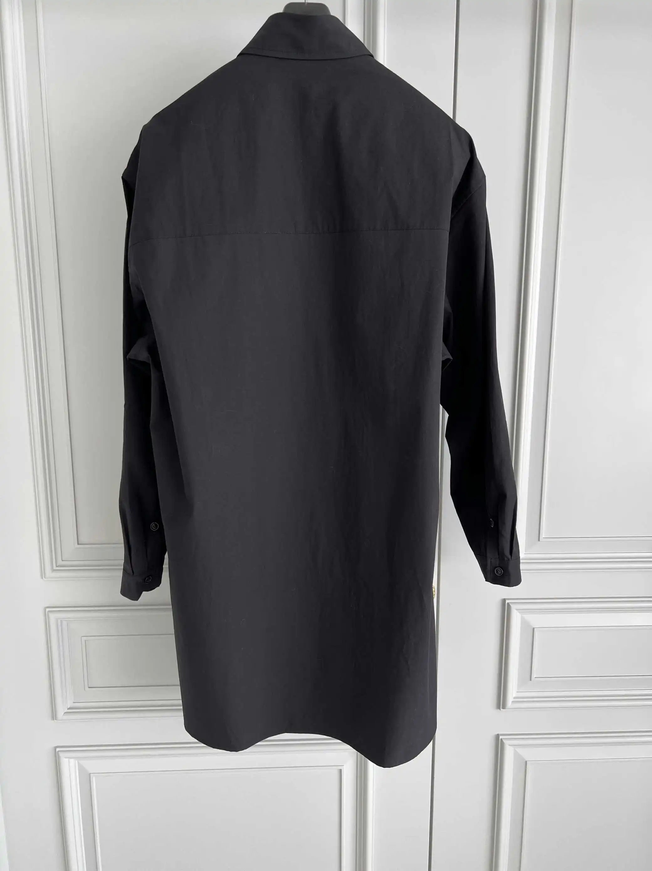 TOP-YAMAMOTO original design hand-holding print black pure cotton shirt, horse cotton casual
