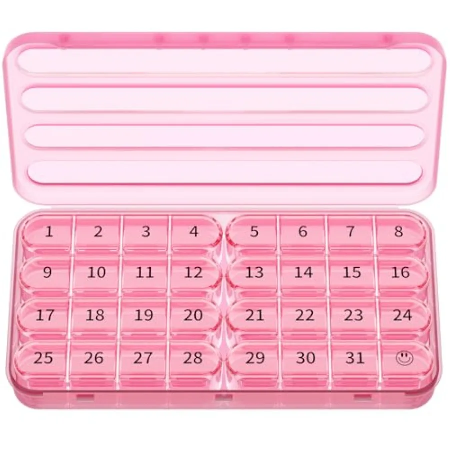 

Montly Pill Organizer 1 Time a Day, 30 Day Pill Organizer Once a Day, One Mont Large Pill Travel, 31 Day Daily Meine Container