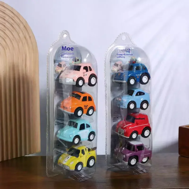 4 ชิ้นรถมินิรุ่นของเล่นจำลองดึงกลับรถของเล่นการ์ตูนความเฉื่อยของเล่นสำหรับเด็กของขวัญวันเกิด