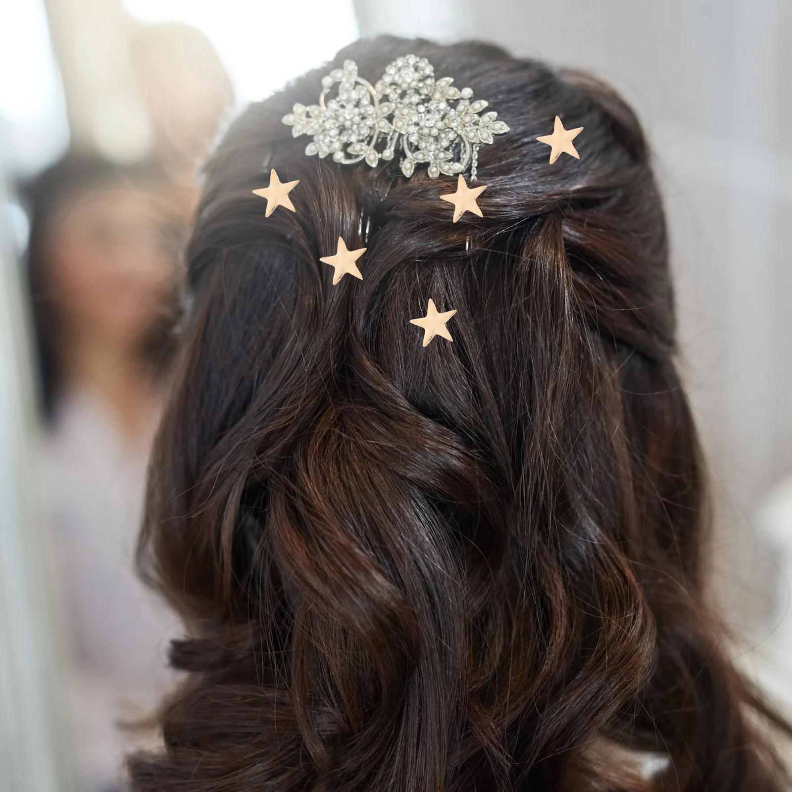 

5 Pcs Star Hairpin Pins for Bride Wedding Clips Bridal Accessories Spring Spiral