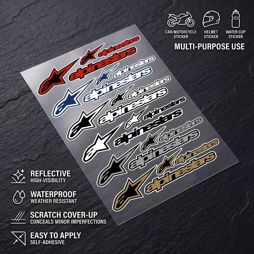 A-lpinesT-A-rs Waterproof Reflective Scratch Cover Sticker Universal Decor Decal For Car Motorcycle Helmet Refrigerator