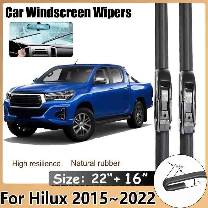 Car Front Windshield Wipers For Toyota Hilux 2015~2022 TruckMasters OX AN110 AN120 Cleaning Window Windscreen Brushe Accessories