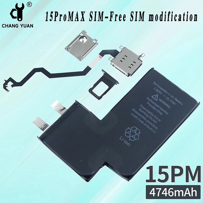 

15PRO/15PROMAX built-in battery 4 in 1 dual card slot flexible cable, SIM tray, no SIM card to change dual card solution