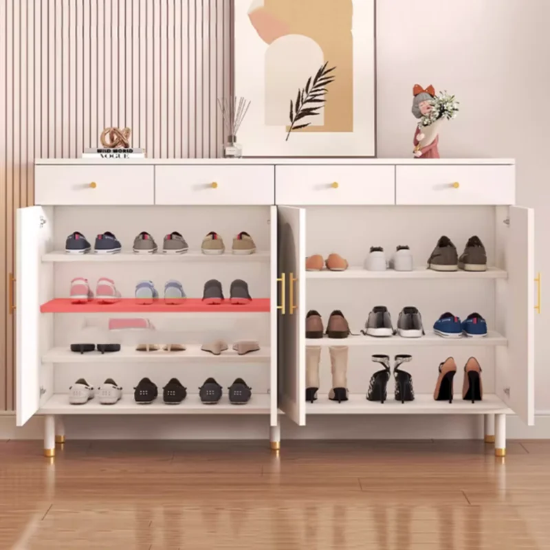 

Italian Minimalist Shoe Shelf Space Saving Wooden Designer Storage Shoe Cabinet Vertical Modern Archivadores Entrance Furniture