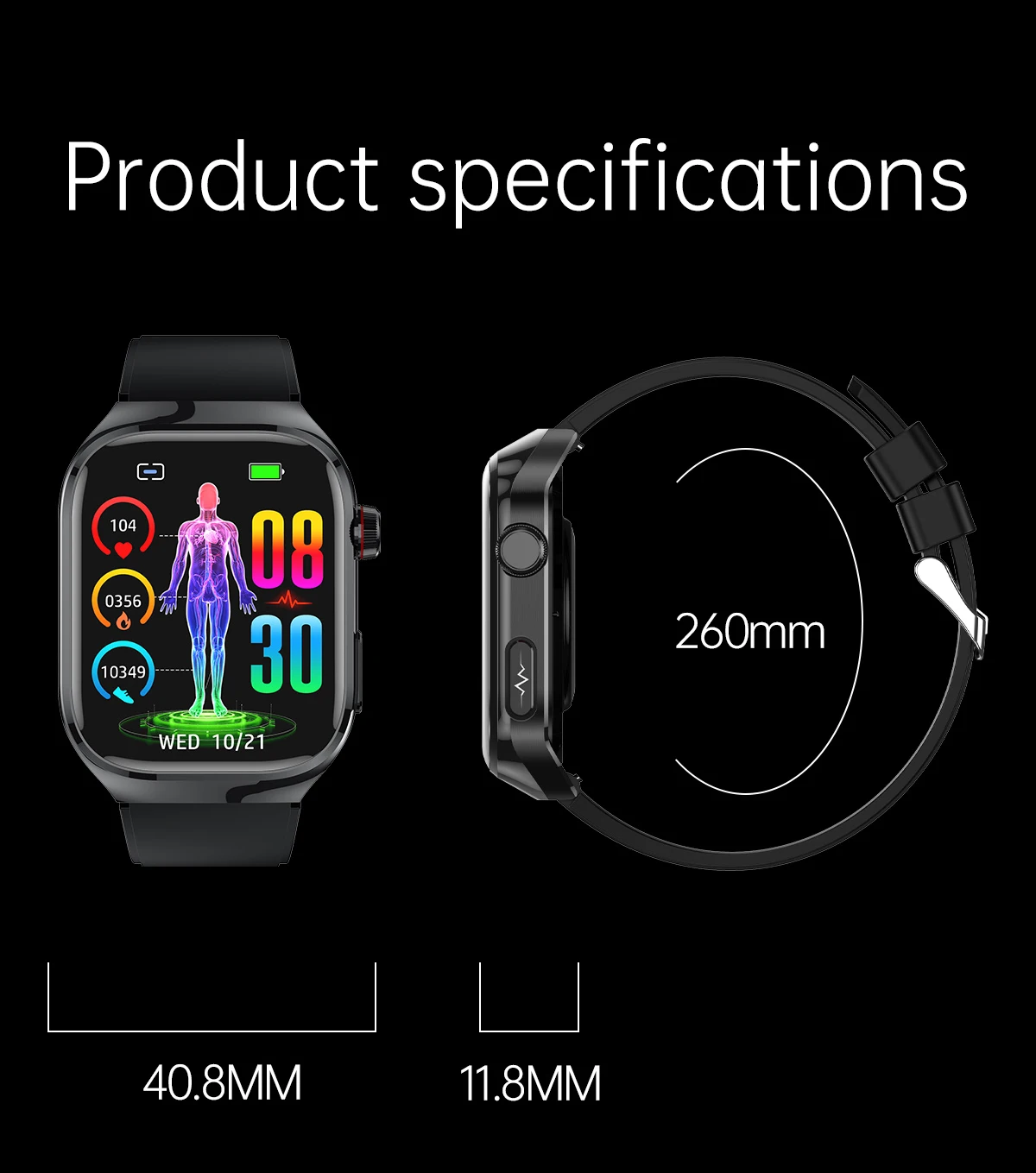 Marsyu Herren EKG+PPG Fünf-Organen-Gesundheitsdiagnose Smartwatch Harnsäure Blutfette Blutdruck Temperatur Herzfrequenz Smartwatches – Detail 25
