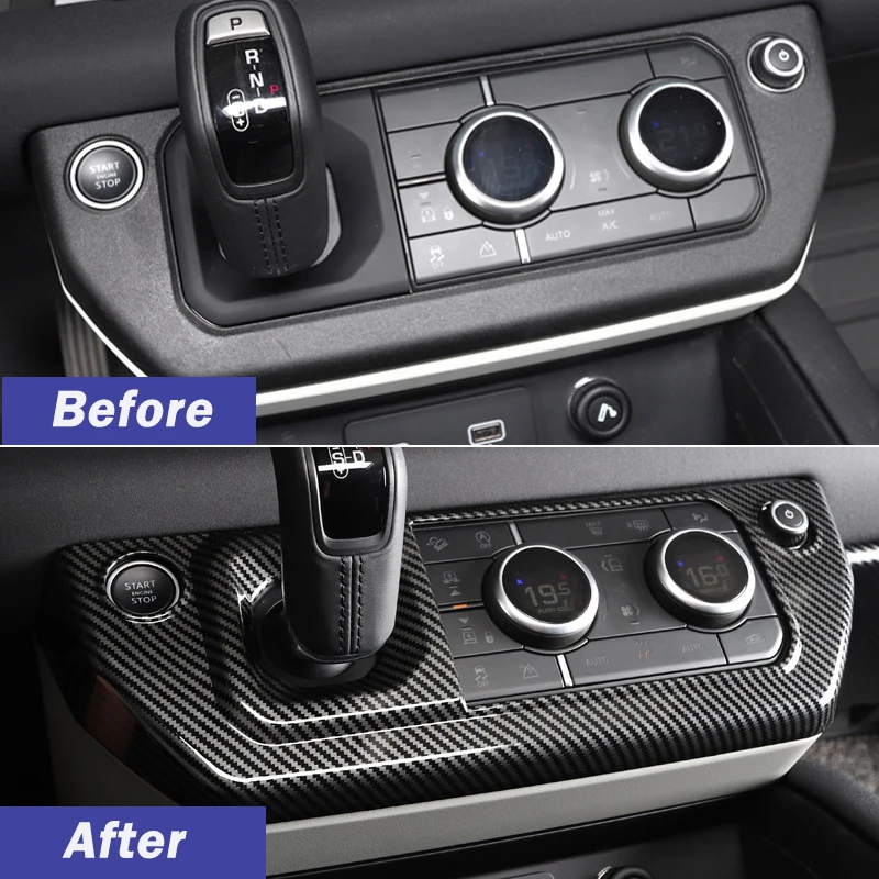 For Land Rover Defender 90 110 130 2020-24 Center Console Gears Air Conditioning Mode Frame Cover Trim Stickers Car Accessories