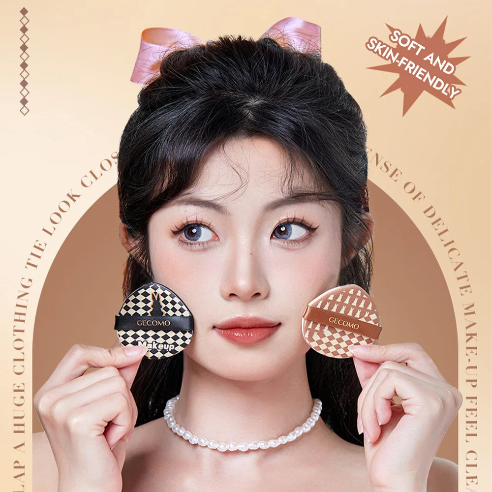 GECOMO Luchtkussen Poederdons, Nat en Droog Make-up Puff voor tweeërlei gebruik, Concealer en Make-up-holding Spons Beauty Tool