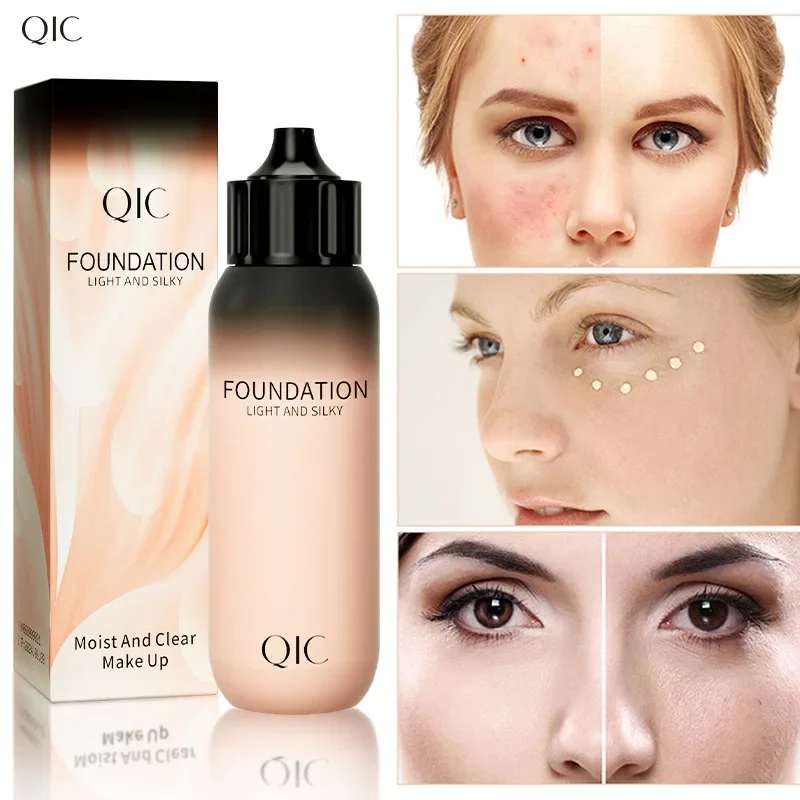 QIC Liquid Foundation Moisturizing Oil Control Concealer BB Cream Lasting Natural Waterproof Do Not Take Off Makeup Foundation