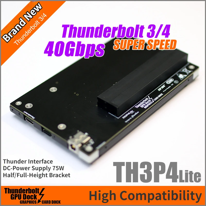 40Gbps Super Speed TH3P4 Lite Mini GPU Dock Laptop External Graphic Card Thunder 3/4 DC/75W Thunderbolt3/4-compatible eGPU Base