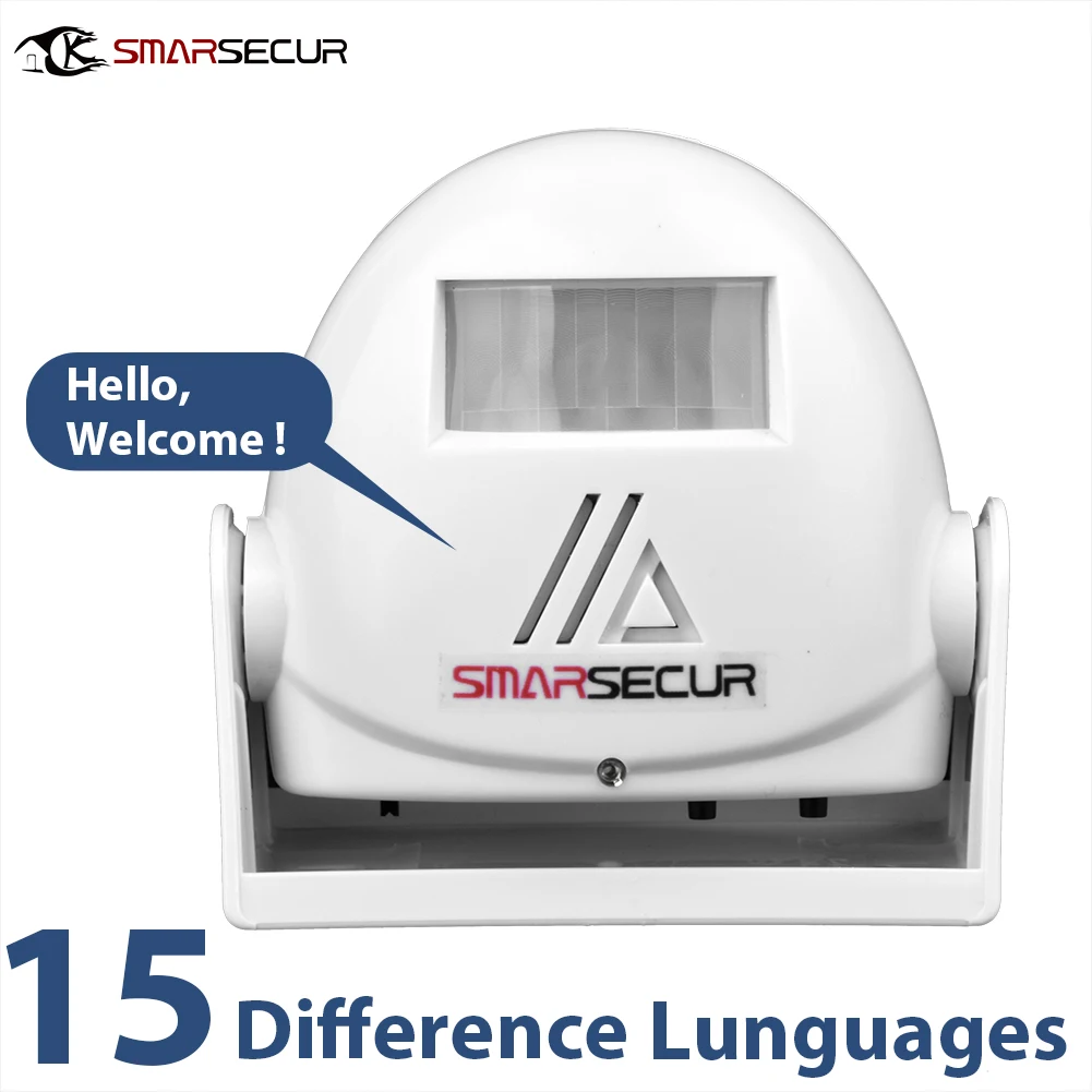 Smarsecur 15 sounds Multi Language Russian voice Ringtones Shop Store Home Security Welcome Chime Infrared IR Motion