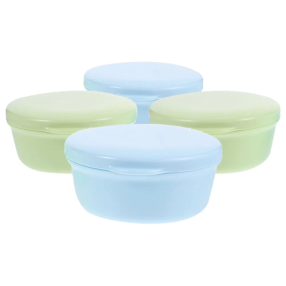 

4Pcs Travel Soap Container Leakproof Plastic Soap Holder with Seal Lid Lightweight for Camping Shower Bathroom Portable Storage
