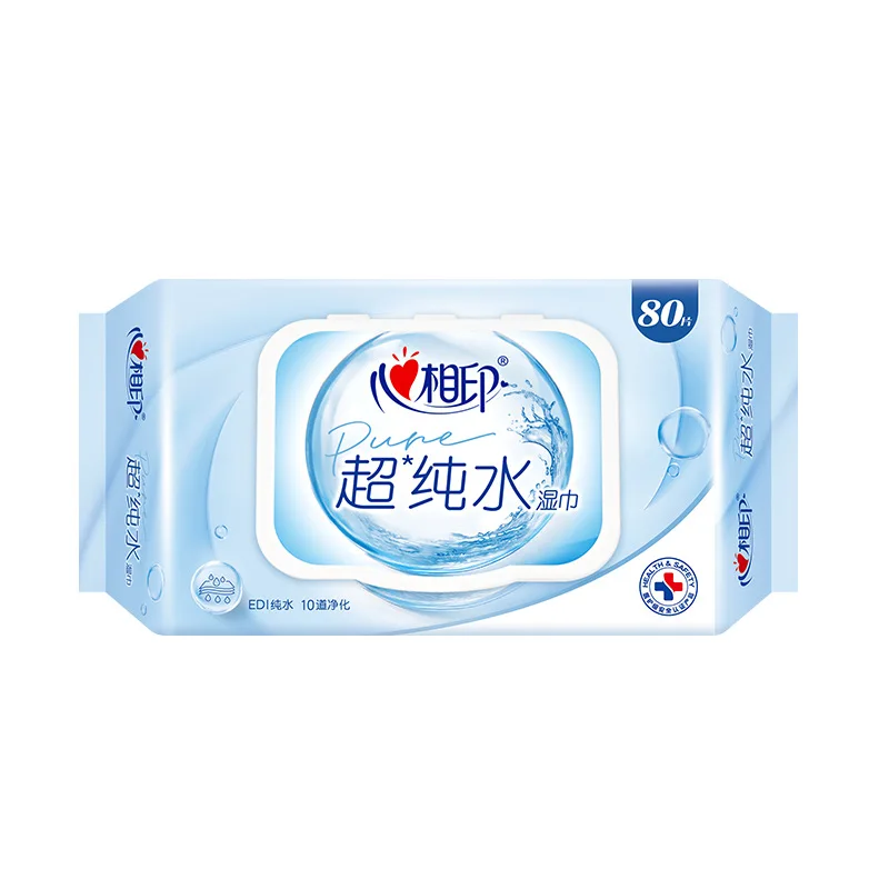 Pure Water Wet Wipes 80 Sheets Large Pack Affordable Pearl Texture Soft Skin Friendly Flip Lid Household Daily Cleansing Tissues view 5