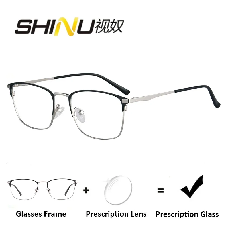 

prescription glasses optical lenses with recipe square metal glasses smart progressive multifocal lenses small size for men