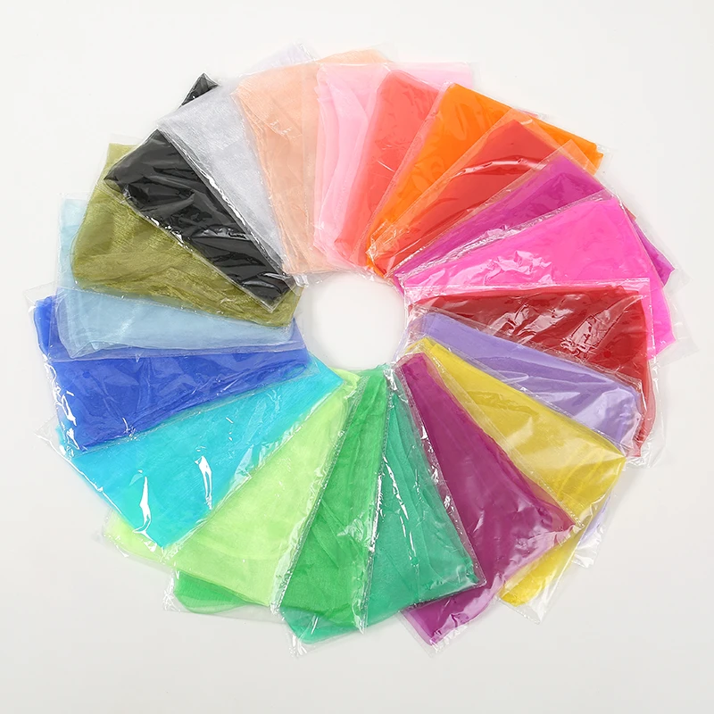

Candy Color Square Scarf Girls Performance Small Scarves Solid Imitation Silk Head Scarf Children Dance Neck Scarf Bandana