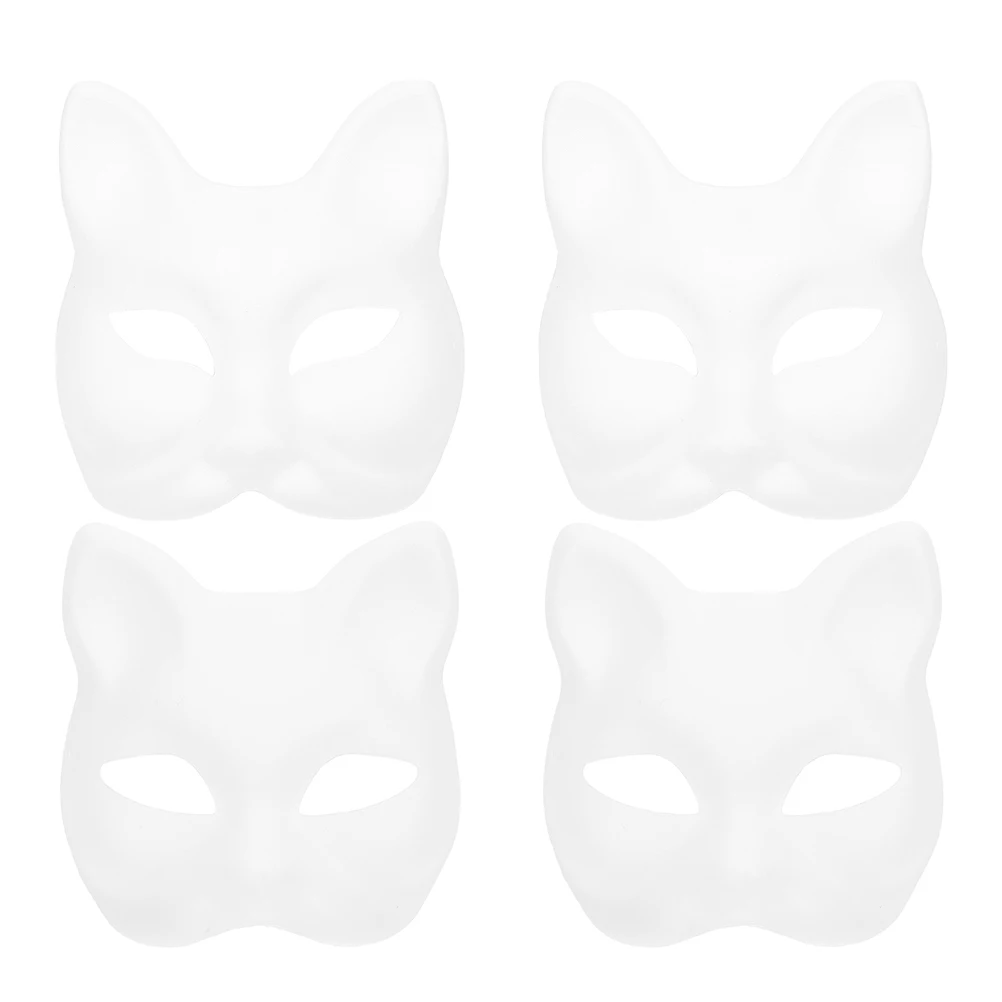 4Pcs Blank Paper Masks Party Blank Masks Animal Hand Painted Masks Party Favors for Personality