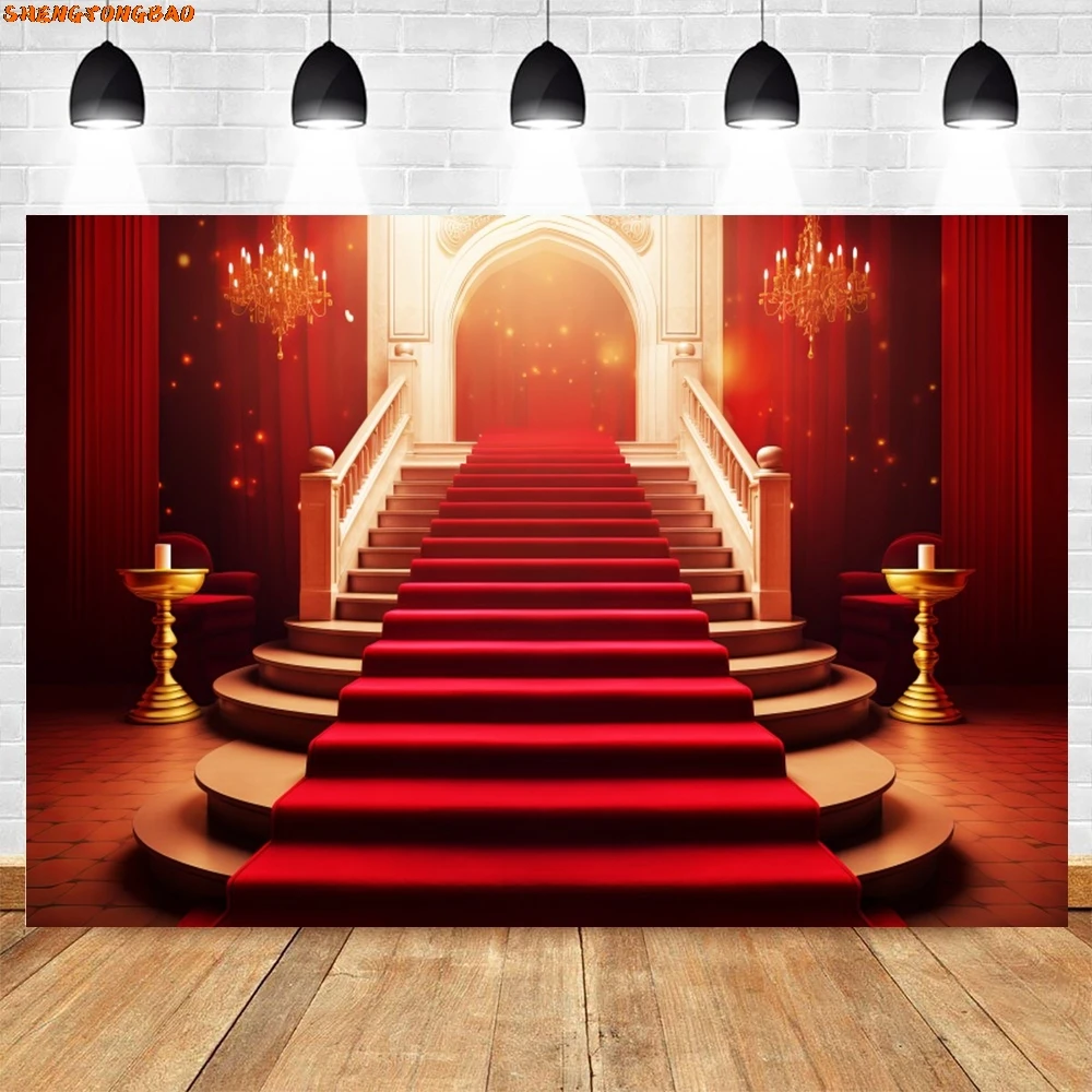 Czerwony różowy zamek tło księżniczka dzieci dekoracje na przyjęcie urodzinowe Baby Shower ślub panna młoda fotografia tło Photo Studio