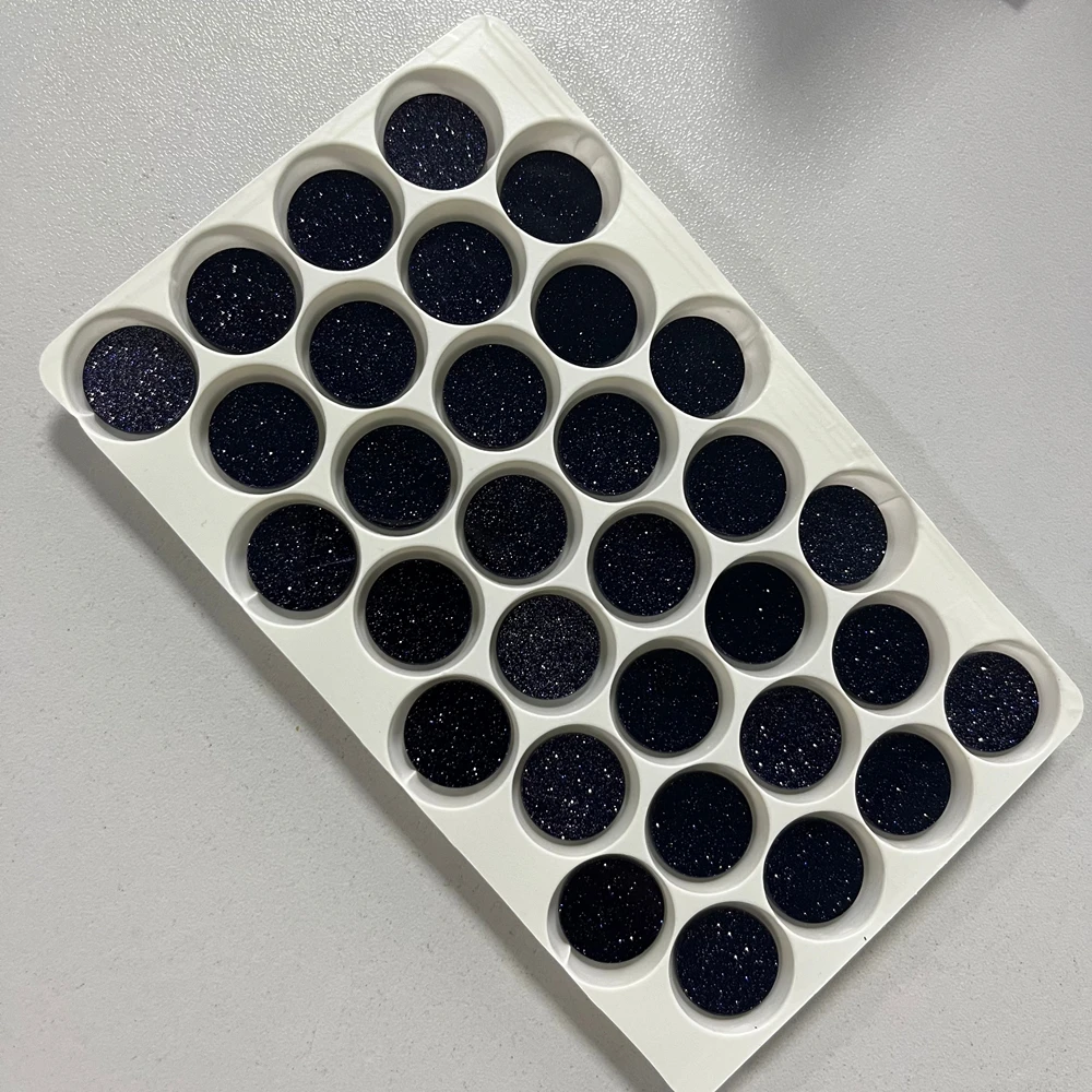 50 Pieces 1 Bag Blue Sandstone Round Flat 14x2mm Disc Gemstones