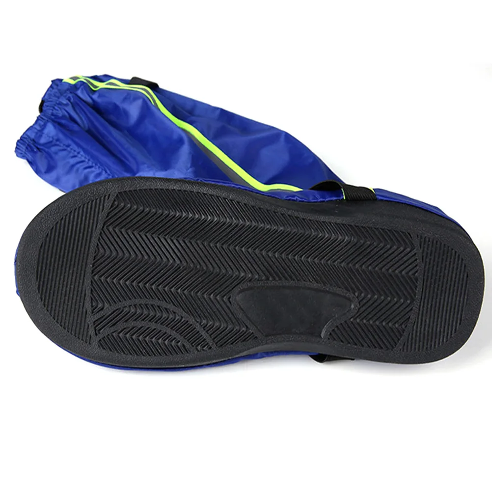 

1 Pair Waterproof Shoes High Rain Boot Oxford Cloth Reflective Design For Men Women Blue Size Xxl Shoes Cover Oxford Cloth Cover
